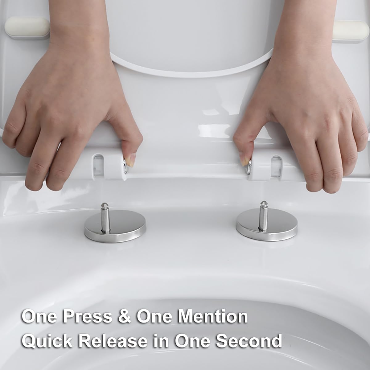 Durable plastic Soft-close White Oval Toilet Seat With Quick-release Hinges Easy to clean