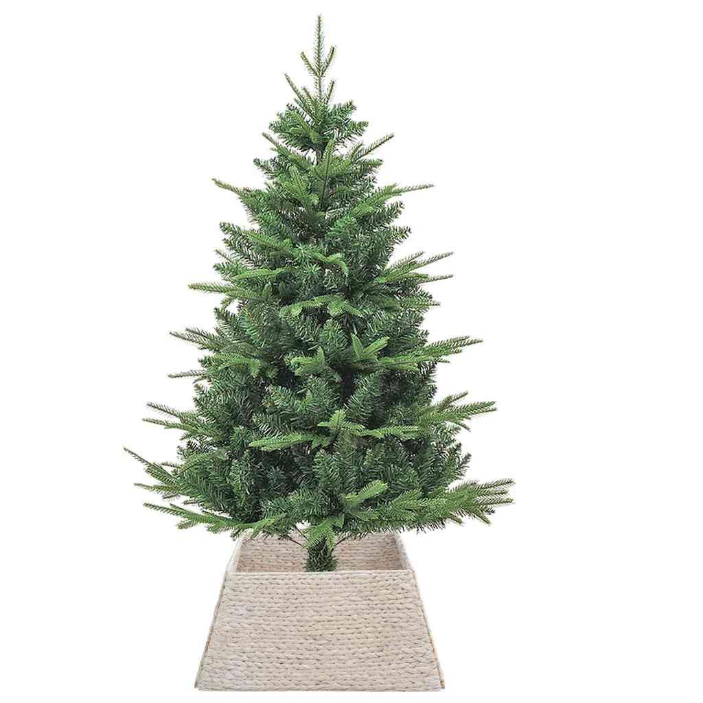 Weihnachtsbaumkragen Quadratisch Weiss 70x70x28 cm Wasserhyazinthe
