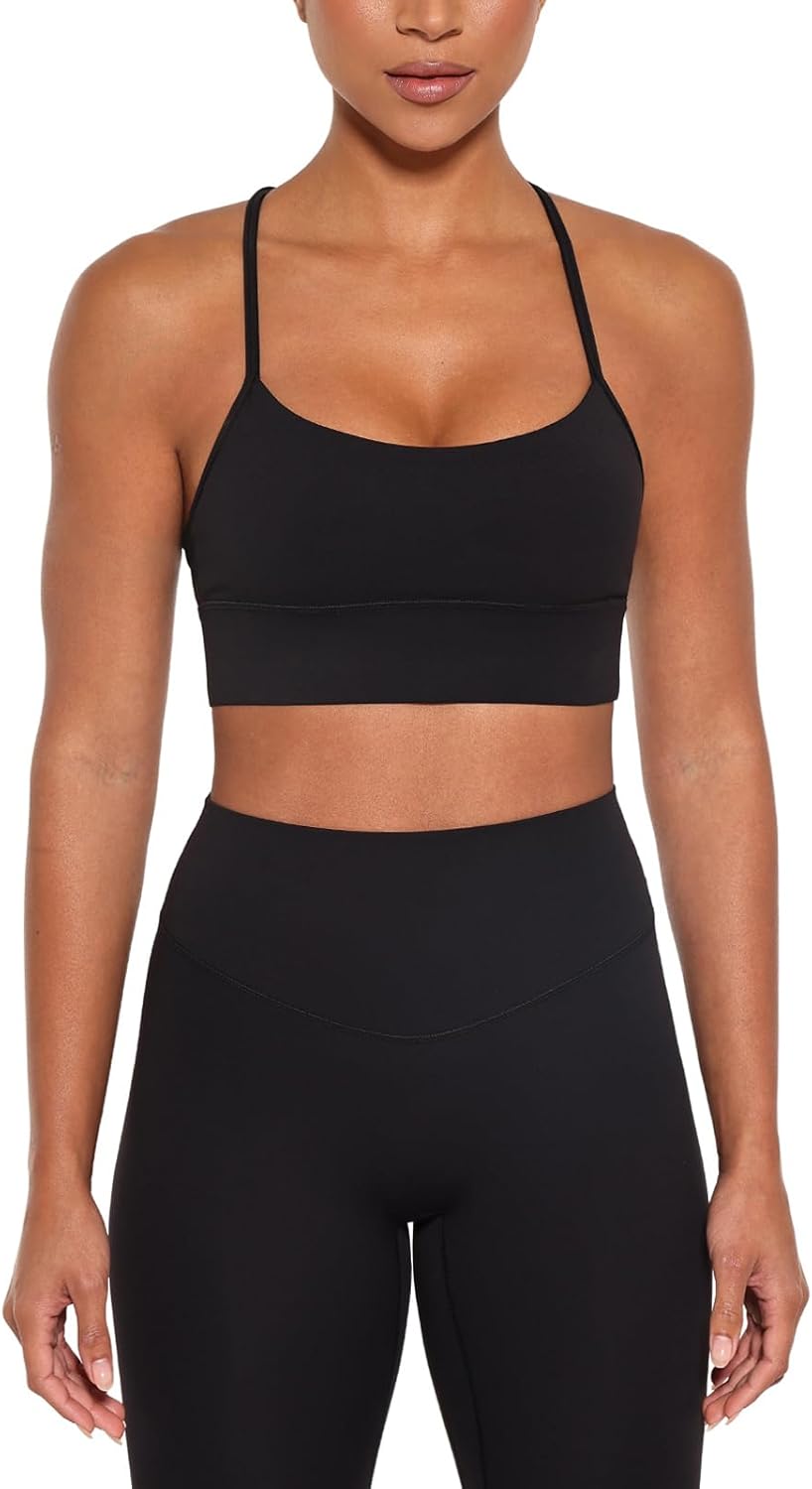 Ukaste Women's Studio Essential Spaghetti Y-Back Sports Bra Low Impact Yoga Workout Bra Tops