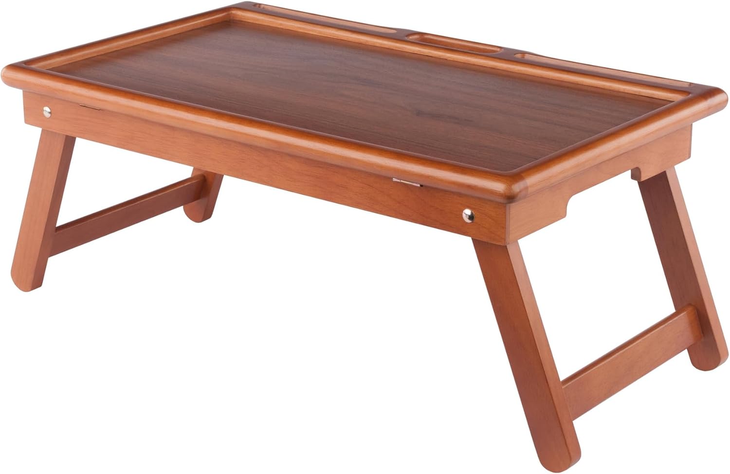 Winsome Arlo Breakfast Tray with Flip Top Teak Finish
