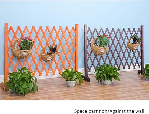 Miniatura 4 de Soporte de flores de madera para maceta, balcón, sala de estar, soporte para plantas, valla de jardín, barandilla, rejilla telescópica, con base,