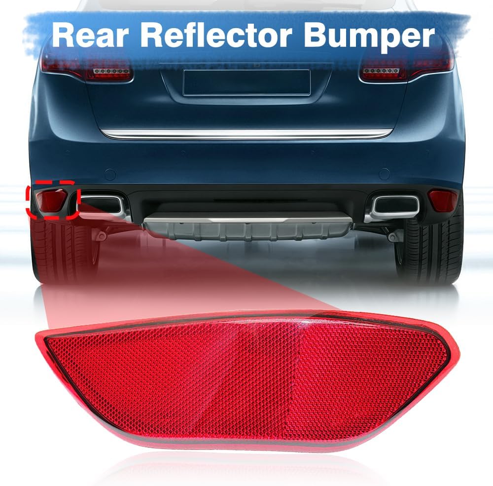 Rear Reflector Bumper Compatible with Porsche Cayenne 958 2011-2014, 95863110500, Rear Driver Side Rear Bumper Reflector Tail Light, Rear Left