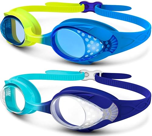 OutdoorMaster - Gafas de natación de ajuste rápido para niños (2 unidades)