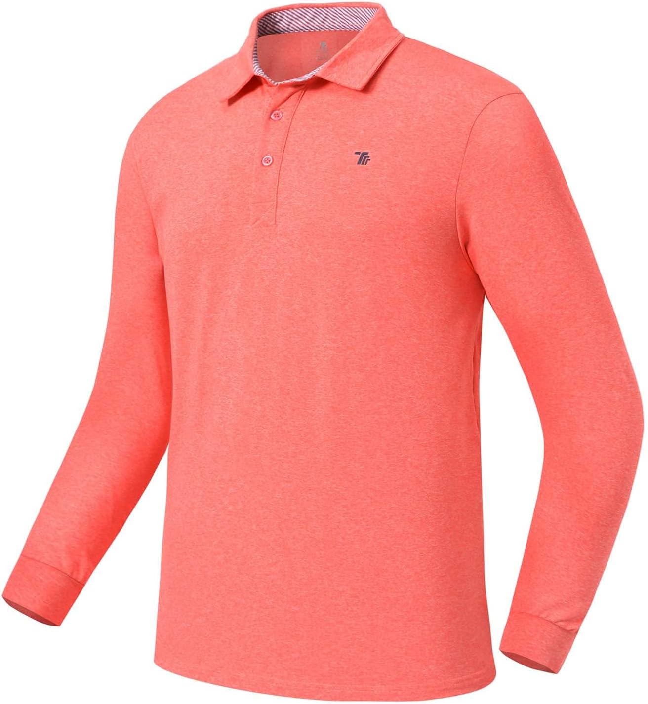 Rdruko Men's Long Sleeve Golf Polo Shirts Casual Tennis Collared Shirts