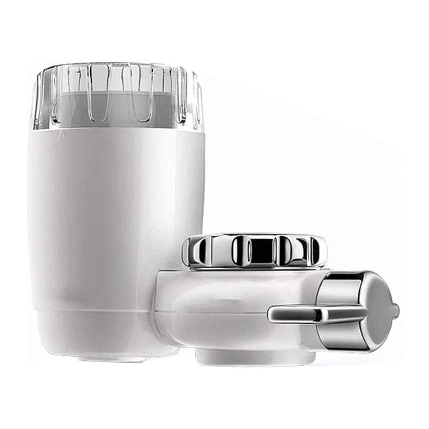 Water Tap Filtration System Faucet Water Filter with Activated Carbon Removes Lead Chlorine High Water Flow Tap Water Purifier for Home Kitchen Bathroom (White)