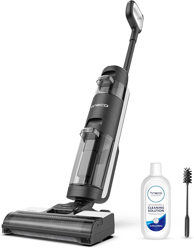 Limpiador de pisos de madera duro inalámbrico Tineco Floor ONE S3 Breeze, aspiradoras húmedas y secas ligeras para limpieza de superficies múltiples con sistema de control inteligente
