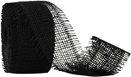 Miniatura 4 de Ribbon Bazaar Cinta de arpillera de yute con borde deshilachado - Natural 2-12" 10yd