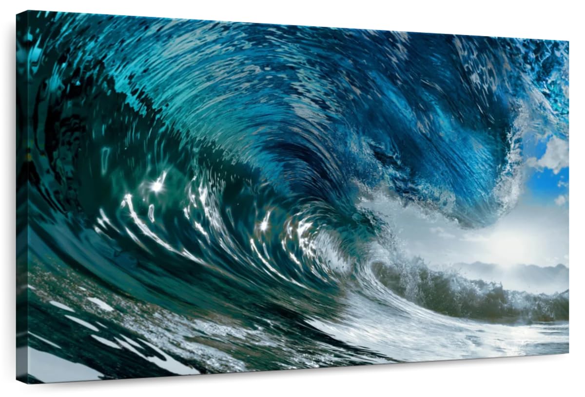 Amazon.com: ElephantStock Sparkling Wave Wall Art - Horizontal