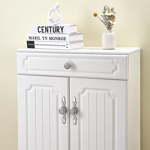 Miniatura 6 de Tiradores y perillas redondas para cajones, paquete de 10 pomos de gabinete de latón antiguo, pomos de cajón urbanos para armarios y cajones de