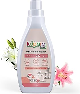 Koparo Natural Fabric Conditioner & Softener | 850ml | Lily & Vanilla | Organic, Eco Friendly & Non Toxic | Top Load & Front Load | Protects Shine & Safe for Baby and Kids Clothes