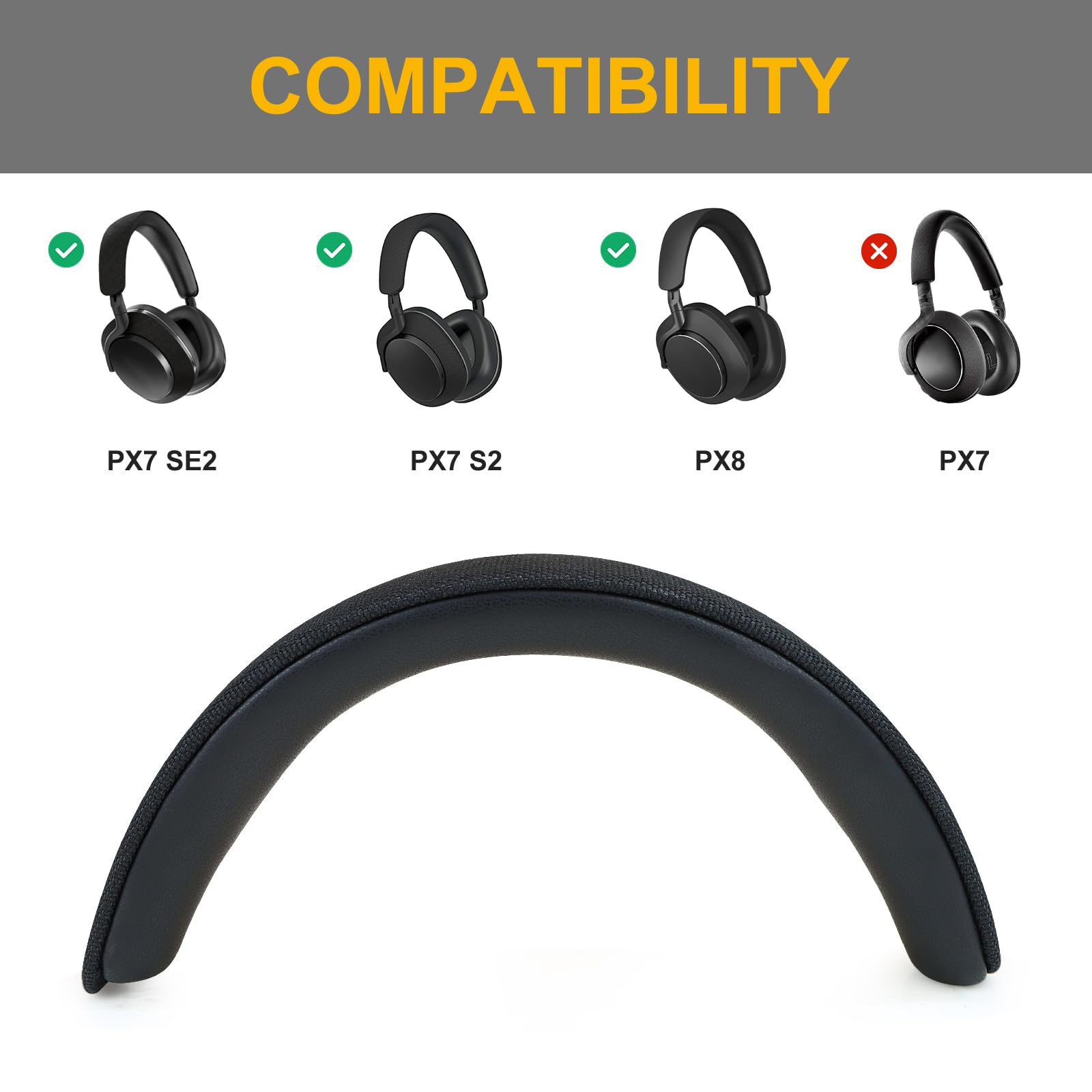 Pasek do zestawu słuchawkowego, wymienne opaski na głowę do Bowers & Wilkins PX8/PX7 s2 (nie pasuje do PX7) słuchawki, część naprawcza poduszki słuchawkowej