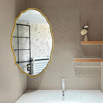 Bathroom Pivot Mirror, Wall Mount Corner Mirror, Large Swivel Mirrors, Wall Mirrors with Extendable Arm and Metal Frame, Vertical & HorizontalA-Gold-50x70cm/19.7x27.6in