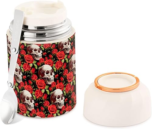 MCHIVER Skulls Food Jar with Spoon Stainless Steel Vacuum Insulated Food Container 17 oz Soup Thermos for Adults disponible en Yaxa Venezuela