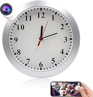 YILEFU Hidden Spy Camera Wall Clock, HD 1080P Wifi Wall Clock Camera Wireless Nanny Cam with Motion Detection Alarm, Real-Time Video for Home And Office*128GB