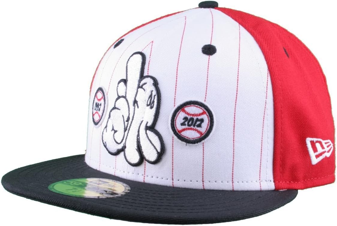 Dissizit! LA Hands 9212 New Era Fitted Cap red/Wht Pinstripe
