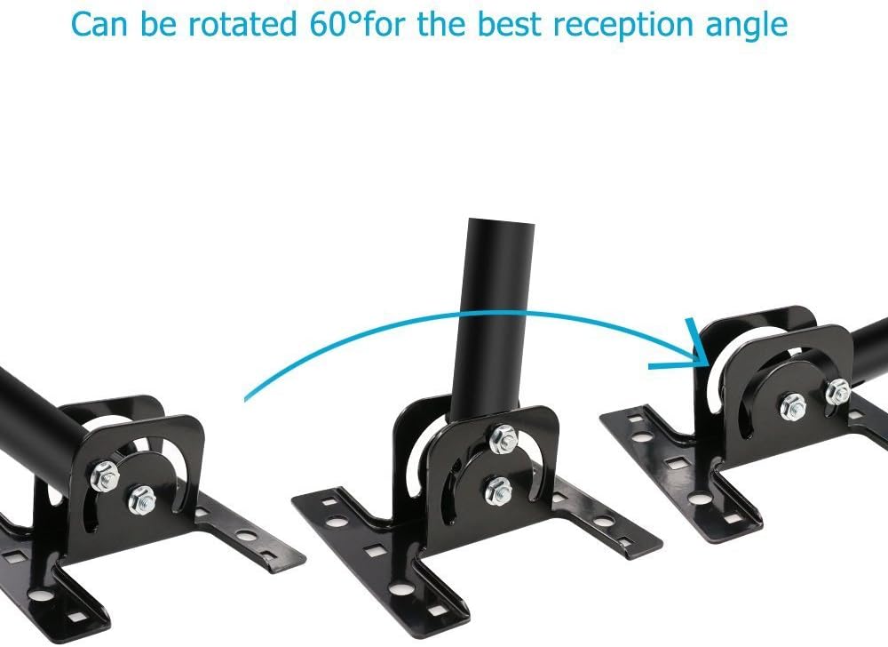 Vansky Adjustable Attic Antenna Mount - Outdoor TV Antenna Mounting Pole Universal Mount Brackets - Easy Installation, Solid Structure, Weather Proof (1in Diameter Mount Pipe)