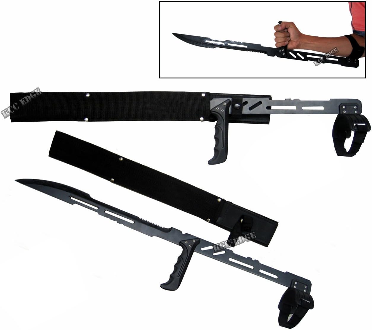 2 PACK COMBO 27.5" LARGE BLOOD RAYNE NINJA VAMPIRE MACHETE SWORD BLADE KNIFE
