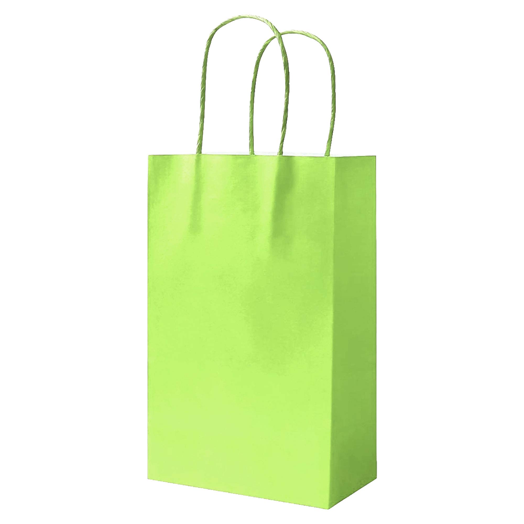 50 Green Party Bags Paper Bags With Handles Paper Gift Bag Paper Bag Carrier Bags Paper Bag Sweet Loot Celebrations Birthday Christmas Halloween Reinforced Twisted Handle (Green - 50 Bags)