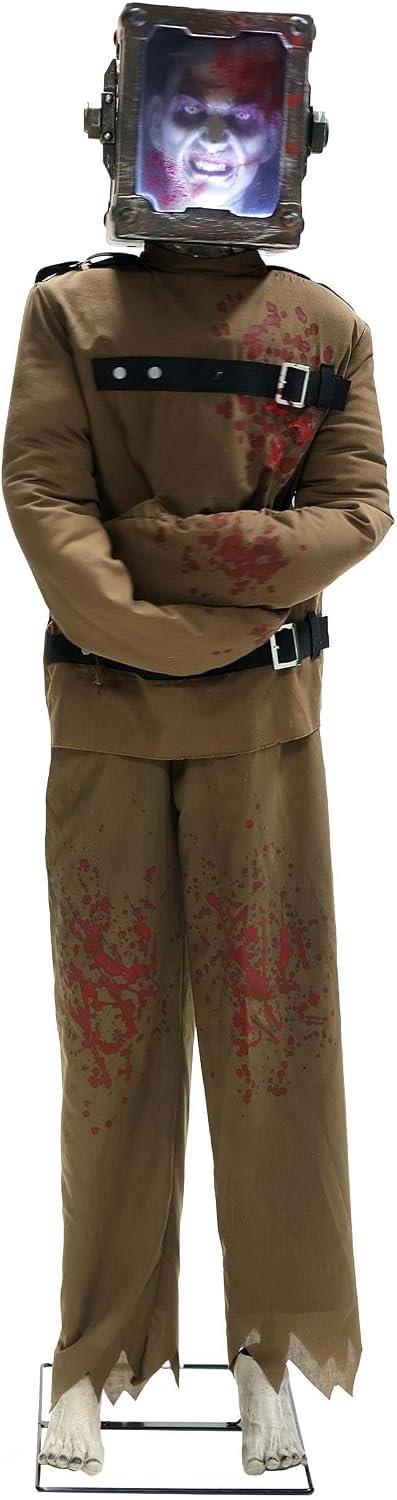 Fun Costumes 6FT Torture Box Man Animatronic | Six Foot Animated Halloween Decoration with Lights, Sound and Motion Sensor
