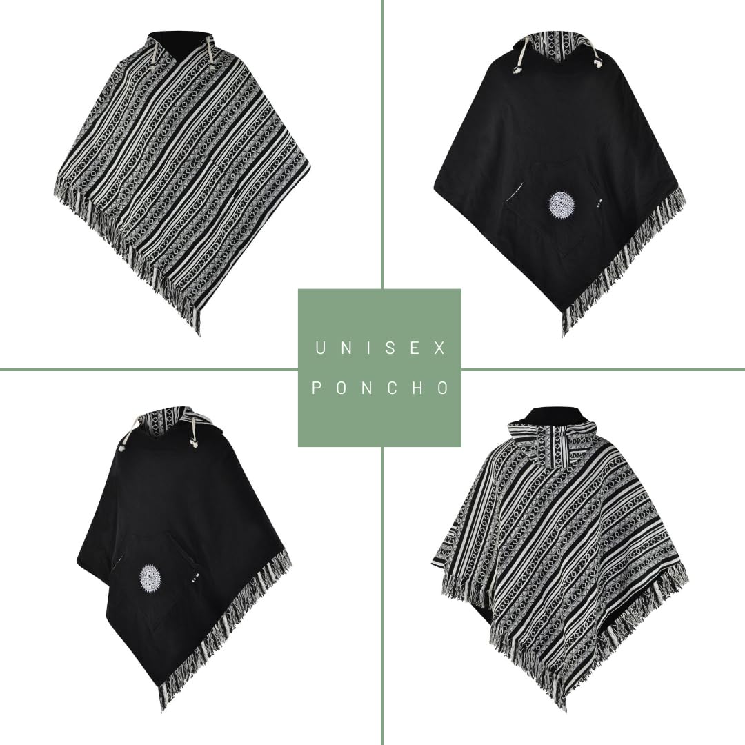virblatt - Poncho Uomo & Poncho Donna | Cotone | Poncho Uomo Invernale |Double Face| Tabarro Uomo Poncho Messicano Maxi