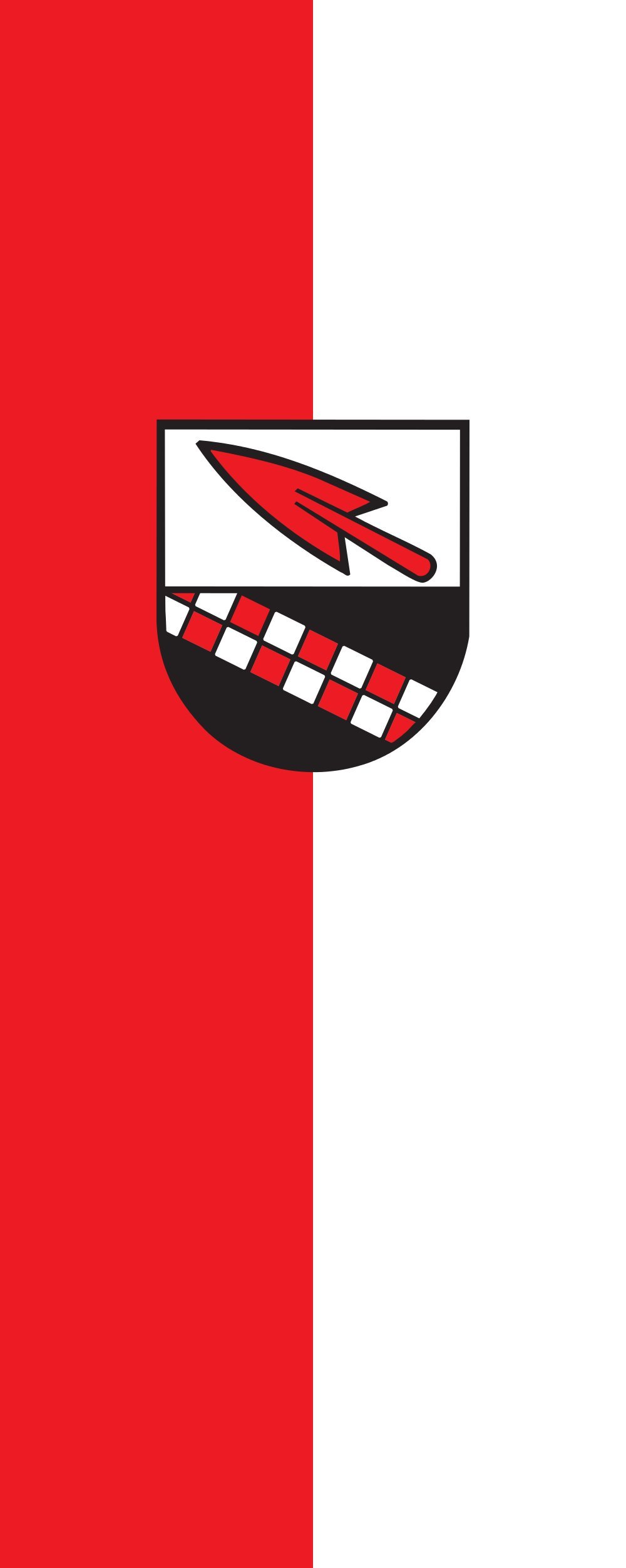 Drapeau Ostrach de 3.5m2 pavillon vertical 300x120cm pour mat de mairie