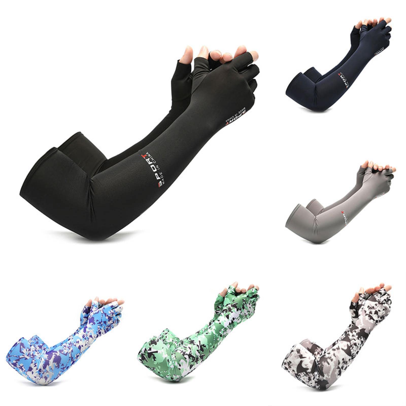 Manchons De Bras De Protection Solaire Unisexe - Pour Course, Vélo, Pêche, Conduite (Environ 50 Cm)