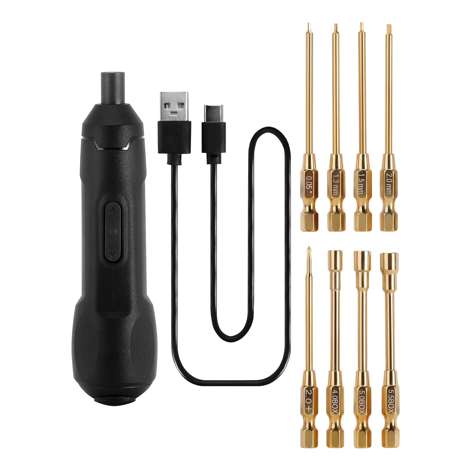 Taruri　0527 INJORA Electric Screwdriver Cordless, 8-Bit System with USB-C, Hex