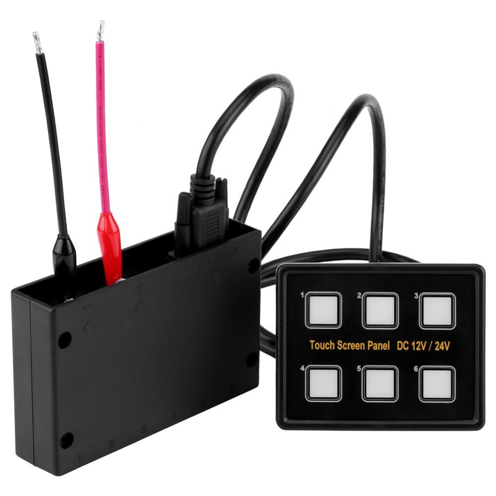 KIMISS 12V/24V 6 Gang Touch Screen Control Panel Switch LED Panel for Car Boat Universal