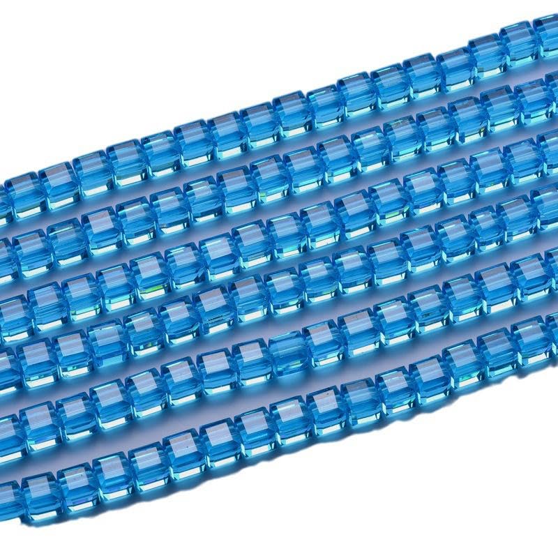 200 Cuentas de Cristal de Cubo de 4/6/0.315 in, Cuentas de Cristal facetadas, Cuentas de Diamantes de imitación para niñas y Mujeres, Collar de Bricolaje, Pendientes, fabricación de Joyas