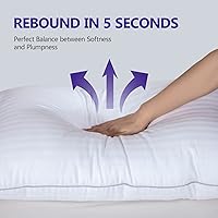 Vista 6 de HOMELAB Paquete de 2 almohadas King para dormir, funda de algodón 100% transpirable, relleno alternativo de plumón de felpa suave, soporte de cuello