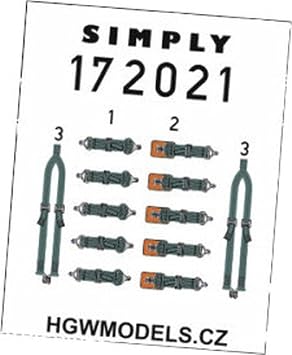 HGW 172021 1/72 Decal Seatbelts for B-17 Flying Fortress Green Accessories kit