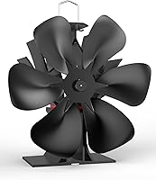 Vista 1 de Signstek Ventilador de estufa de leña grande, 6 aspas, quemador de chimenea de gran tamaño, ventilador de calor para habitación Biggger