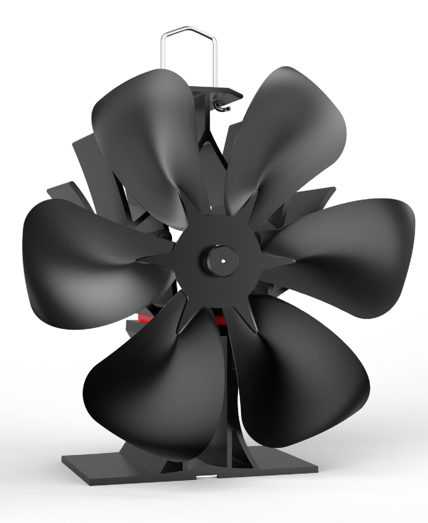 Signstek Heat Powered Wood Stove Fan 6 Blades with Thermometer - Silent Log Burner Fan for Wood/Log Burners/Fireplace