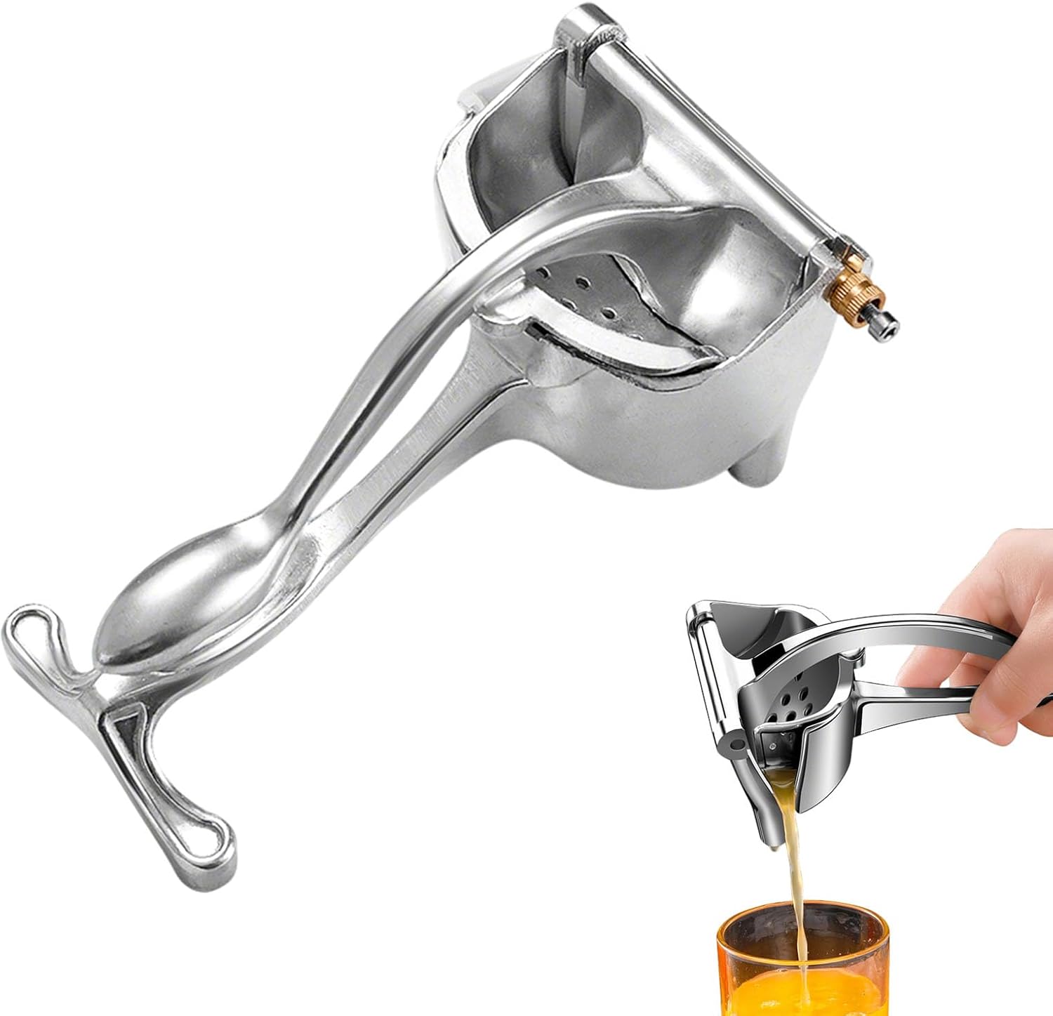 Heavy Duty Manual Fruit Juicer Press, Hand Press Lemon Squeezer and Citrus Press, Detachable Aluminum Alloy Juice Extractor for Oranges Lemons and Other Fruits (1 PCS)