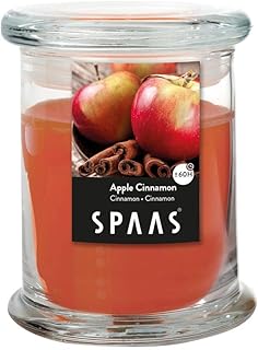 SPAAS Bougie parfumée en bocal de ménage, ± 60 heures - Apple Cinnamon
