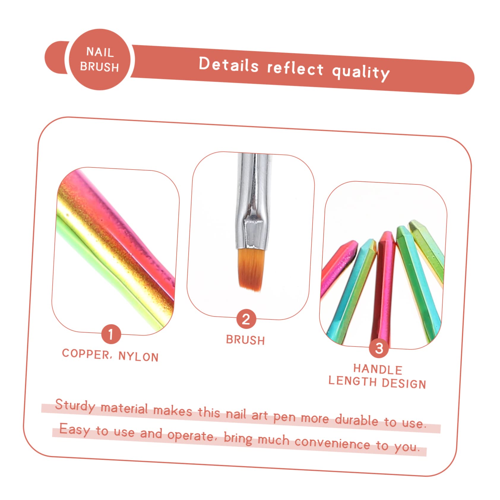 FRCOLOR 36 Pz pennello per unghie pennello per tracciare manicure pennelli per unghie pennelli nail art professionali unghie gel penna per manicure professionale pennarello per unghie rame