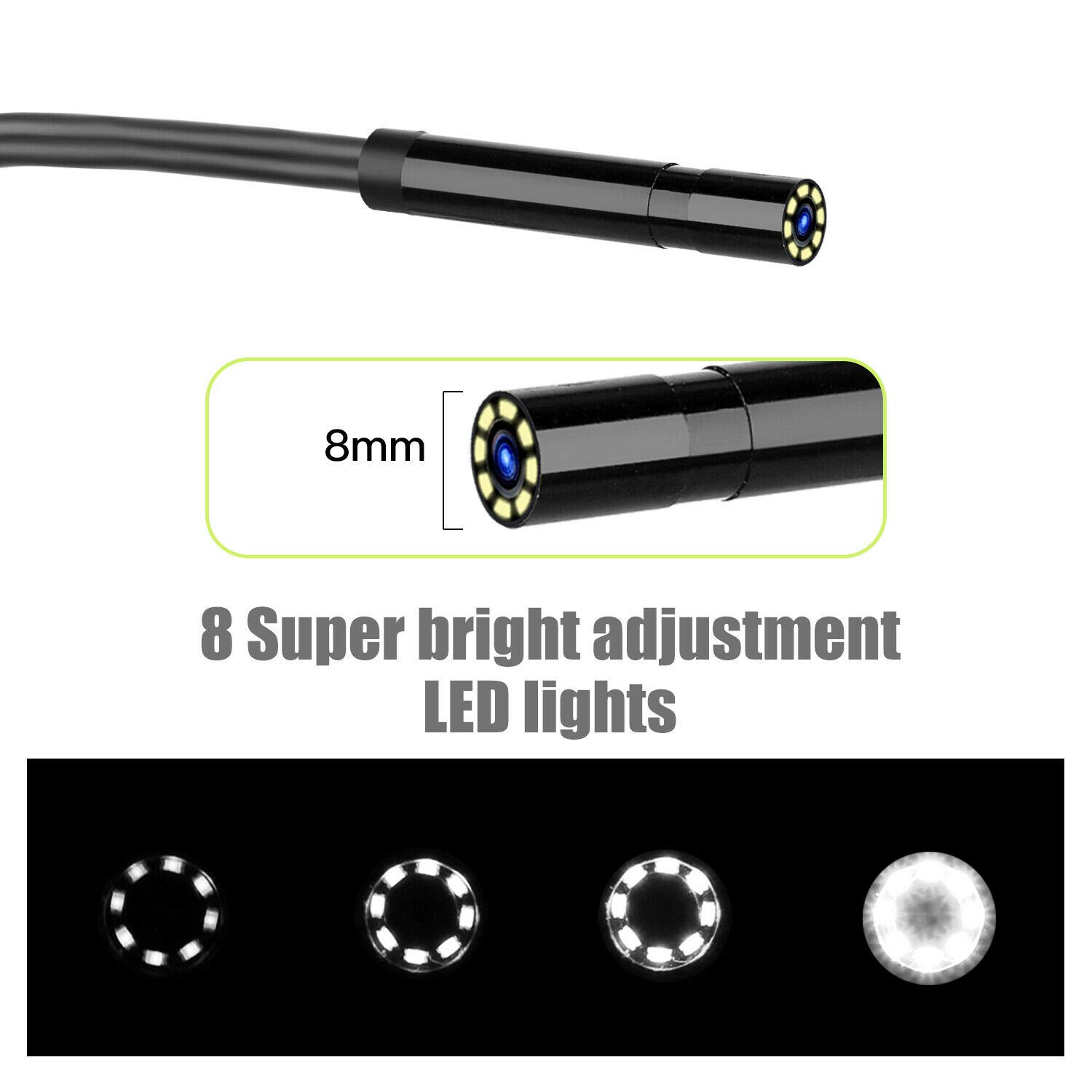 Riloer przemysłowy endoskop 1080P HD kamera inspekcyjna z ekranem LCD 4,3", 8 światełkami LED, sztywny kabel boroskop do samochodu/rurociągu/klimatyzacji, 10 metrów
