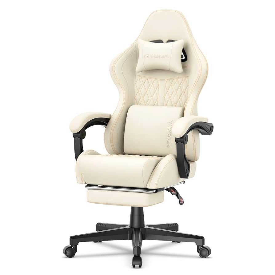 Fullwatt Computer Gaming Chair With Footrest And Adjustable Arms