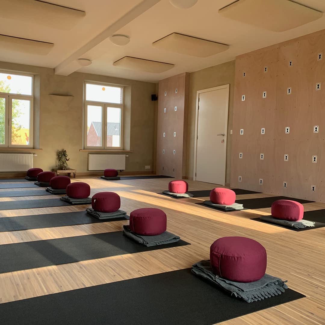 Bodhi Meditationskissen Rondo | ECO Serie | Yogakissen mit Kapokfüllung | Abnehmbarer Bezug aus 100% Bio-Baumwolle | Höhe 20 cm | Sitzkissen mit praktischer Trageschlaufe