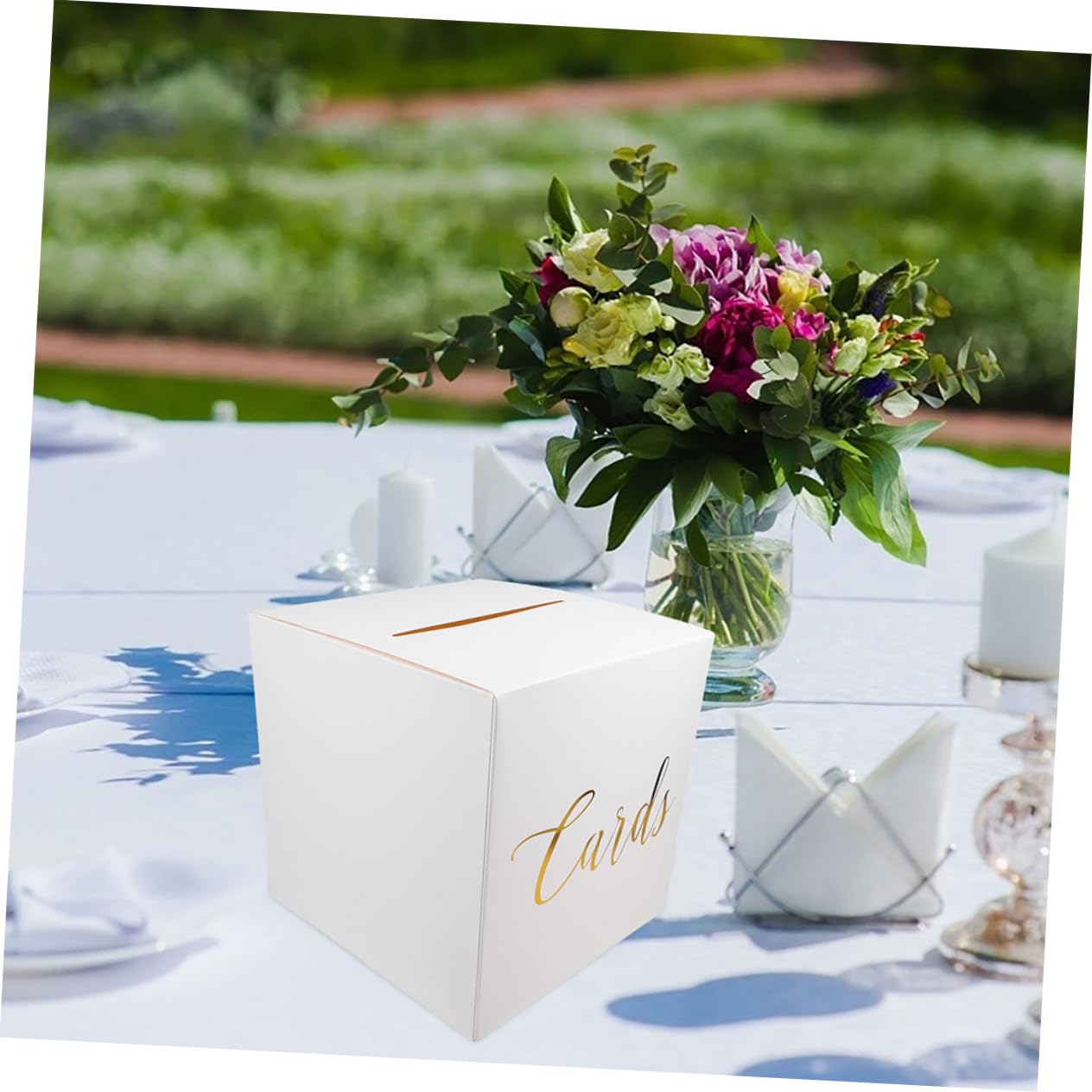 Vaguelly 4sets Wedding Card Box Elegant Envelope Money Box for Reception Includes Blank Cards for Keepsake Bridal Shower Birthday Graduation Celebrations