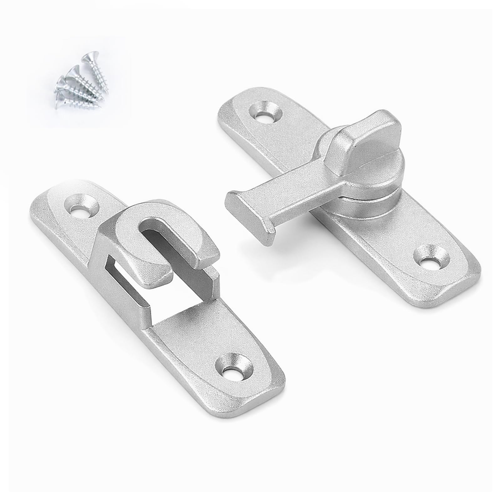Thfaeyta 1 Pcs Flip Door Lock, 90/180 Degree Sliding Door Latch Aluminum Alloy Gate Lock Hardware for Bathroom Bedroom Garage Patio Cabinet Barndoor Window