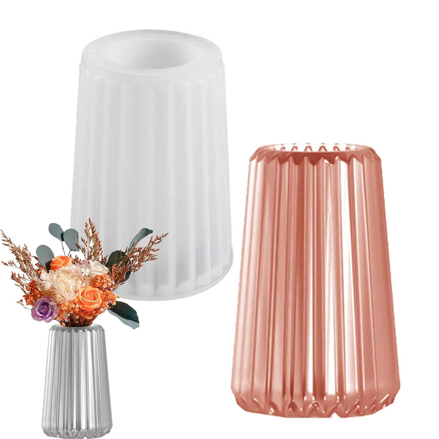 Big Flower Vase Silicone Resin Mold, 1 Piece Large Vase Shape Mould for Epoxy Resin Casting, Flexible Reusable DIY Mold for Home Decor Craft Making-image-45