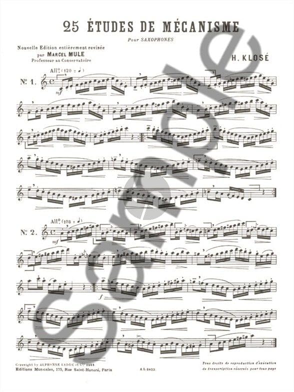 クローゼ : 25のメカニズムの練習曲 (サクソフォン教則本) ルデュック出版 クローゼ ： 25のメカニズムの練習曲 - オンラインショップ｜NONAKA
