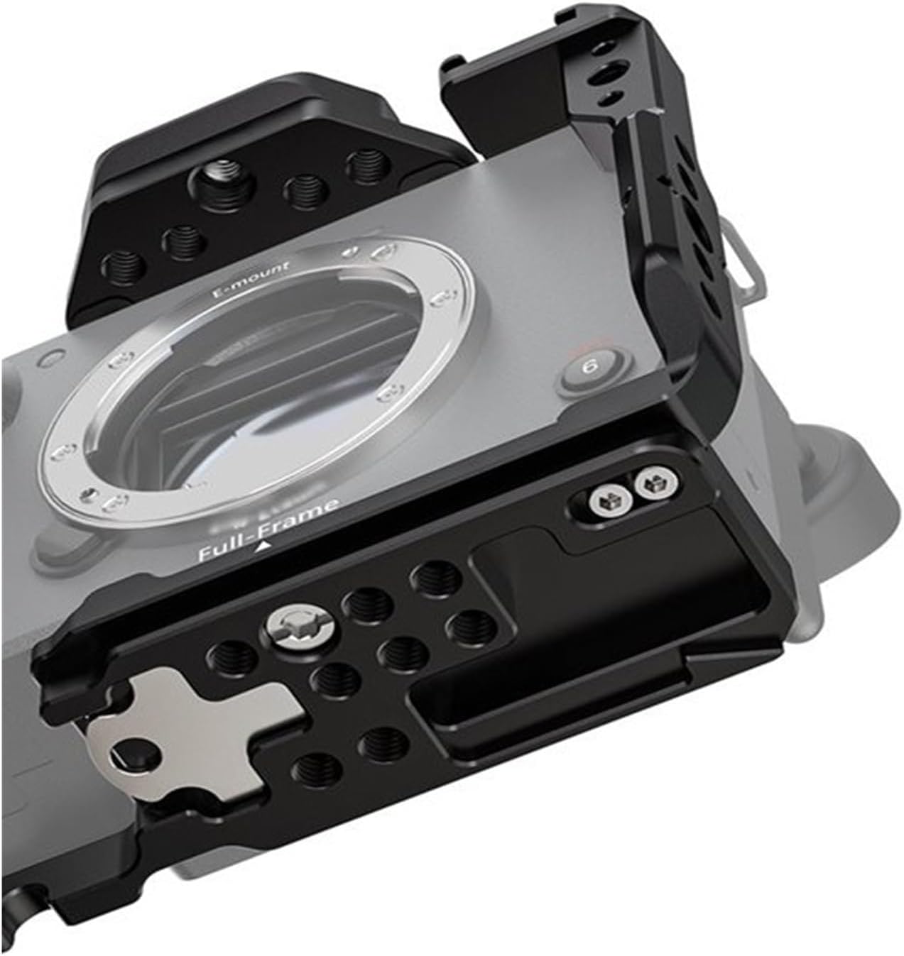 Video Camera Rig, Camera Cage Expansion Frame,Compatible for Sony FX2, Aluminum Alloy with Full 1/4" & Cold Shoe Mounts Microphone Monitor,for Vlogging