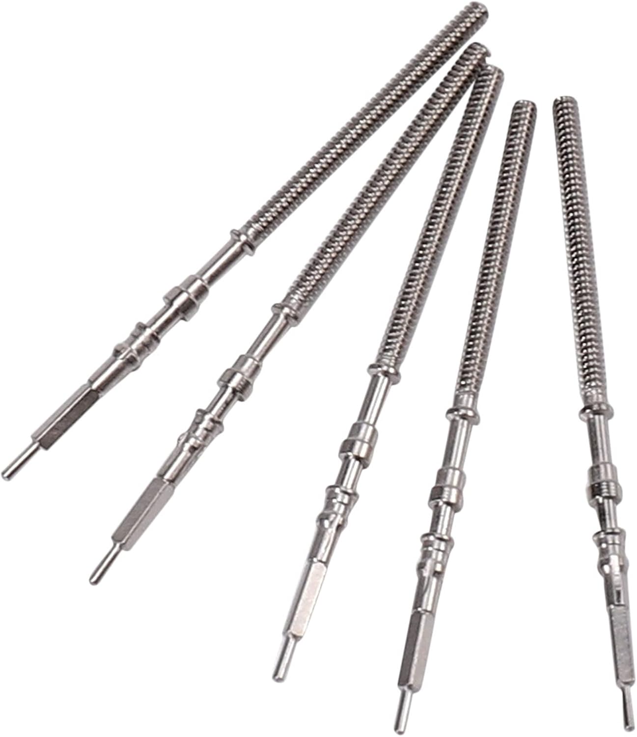 Lot De 5 Tiges De Couronne Pour Mouvement De Montre NH35 - Acier, Neuf Avec étiquettes