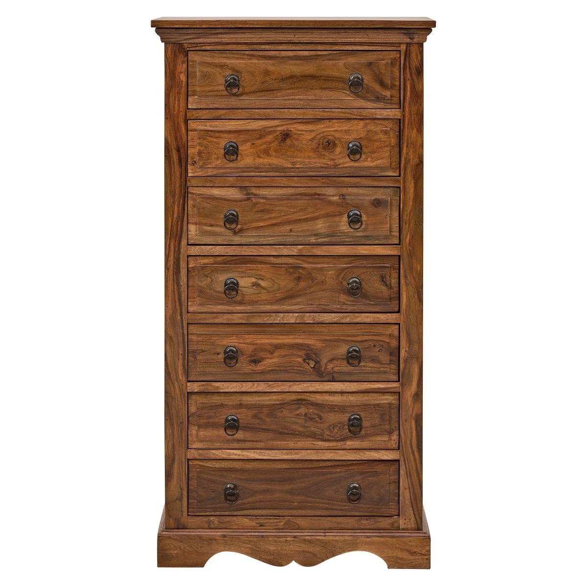 Royal Wood Solid Sheesham Wood Chest of Drawers for Bedroom and Living Room in Brown Teak Finish-image-20