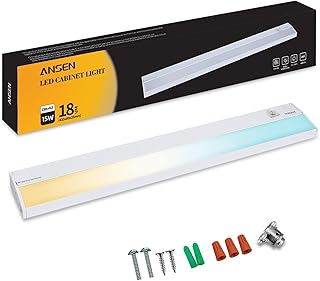 Ansen Hardwired Under Cabinet Lighting, 18inch 15W LED Light for Kitchen...
