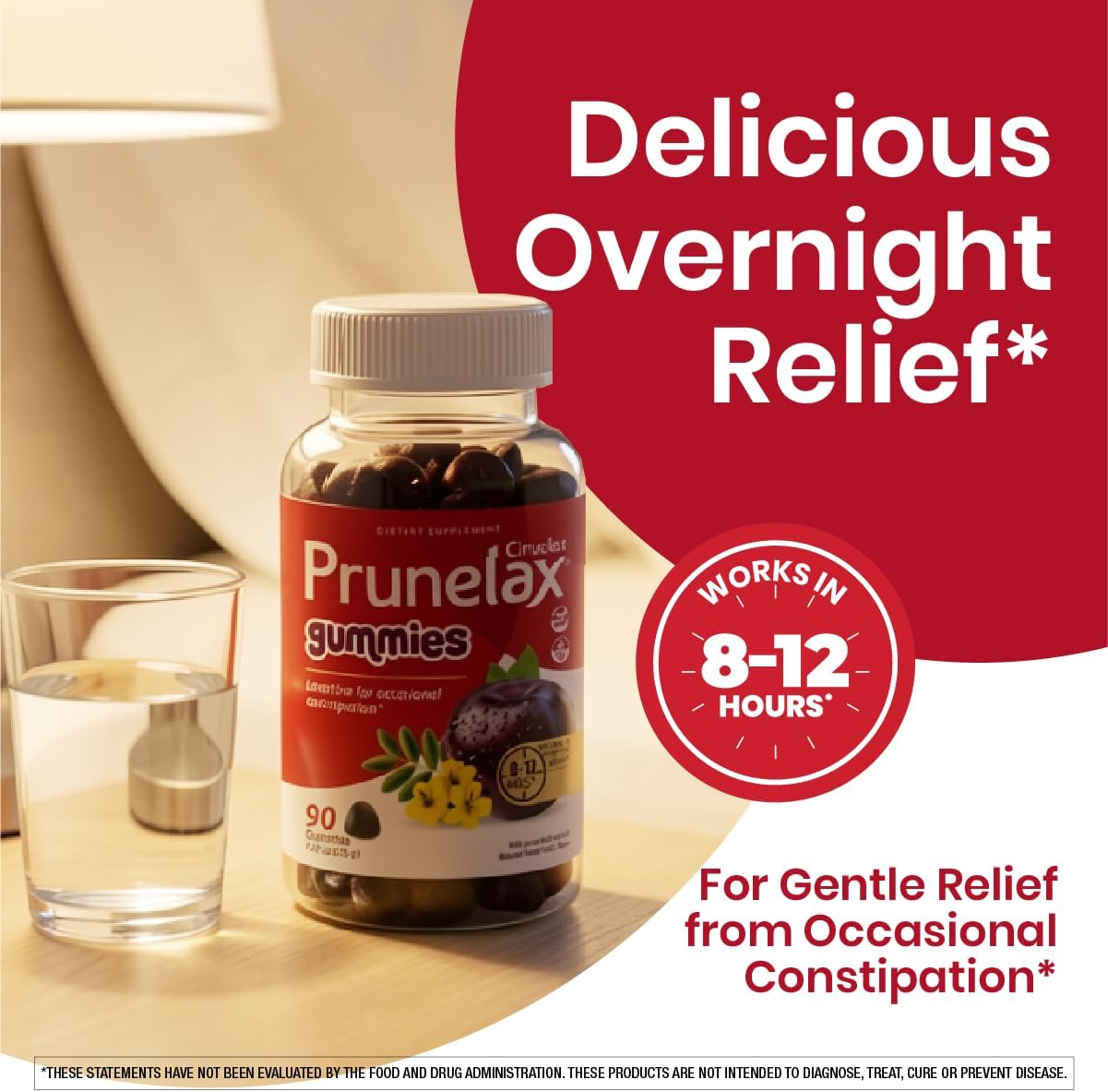 Prunelax Ciruelax Gummies Laxative for Occasional Constipation, Senna Leaf Extract, Natural Forest Fruits Flavor, Gluten Free and Vegan, 90 Count