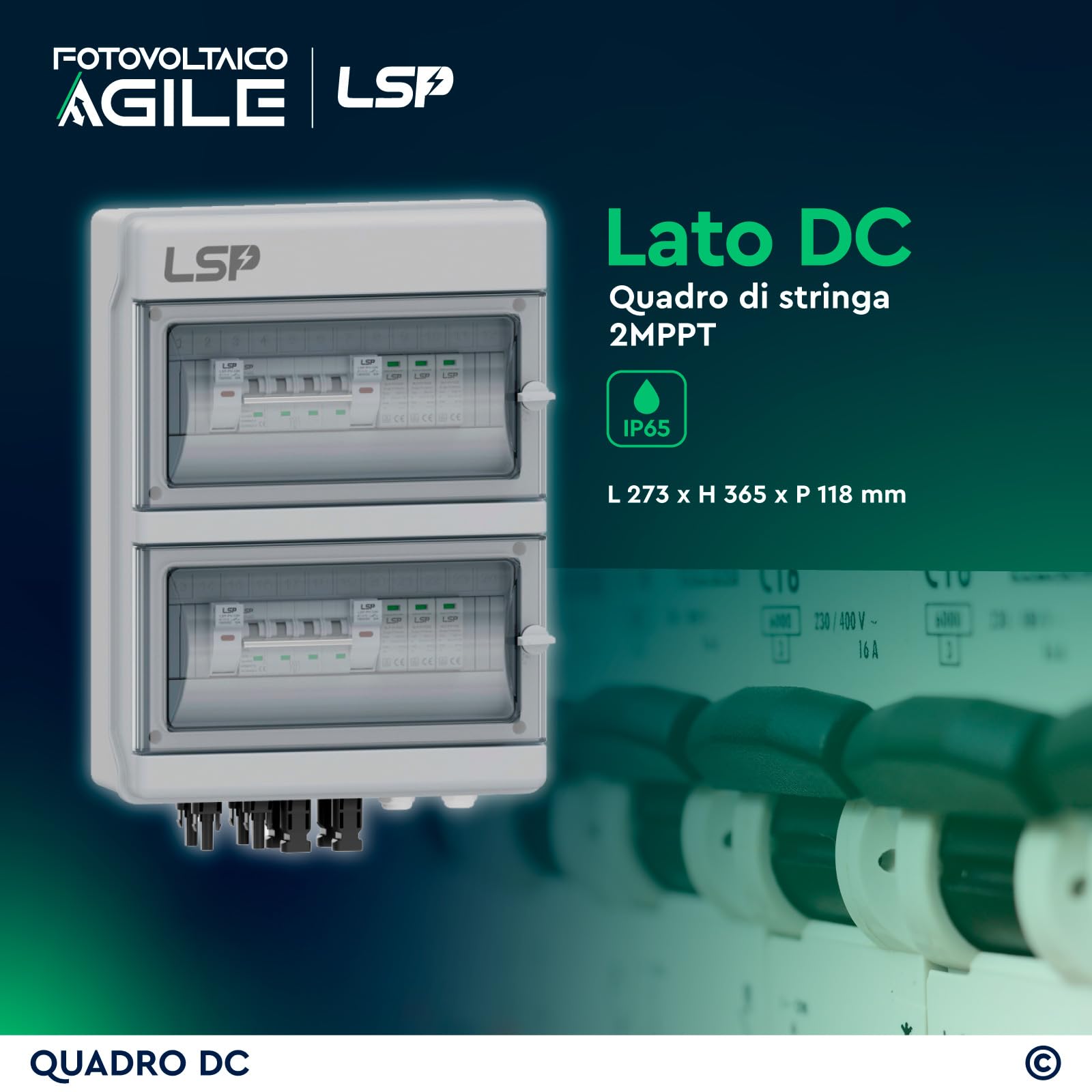 KIT Pannelli Solari 6,72 kWp + Inverter Ibrido Solis 6 kW + Batteria 9,6 kWh + Quadro di stringa 2 MPPT + Quadro AC Monofase Chint - CEI 0-21 - Funzione Backup - Impianto a isola oppure ongrid