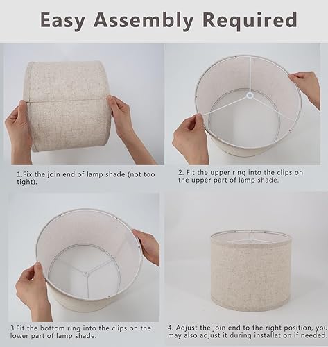 Miniatura 7 de Juego de 2 pantallas pequeñas de 10 pulgadas para lámparas de mesa y lámparas de mesita de noche, requiere montaje, pantalla de lámpara de tambor